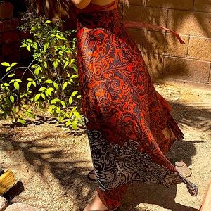 Reworked Vintage Sari Wrap Skirt